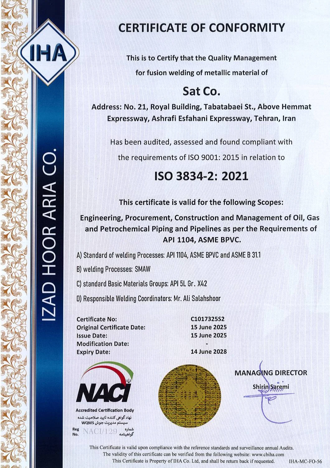 ISO 3834-2:2021